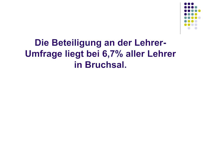 Präsentation des Ergebnisses der Lehrerbefragung