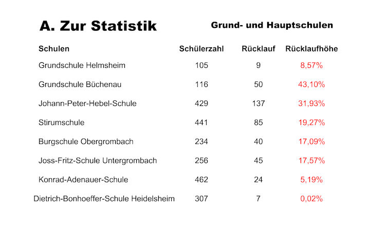 Präsentation des Ergebnisses der Schülerbefragung