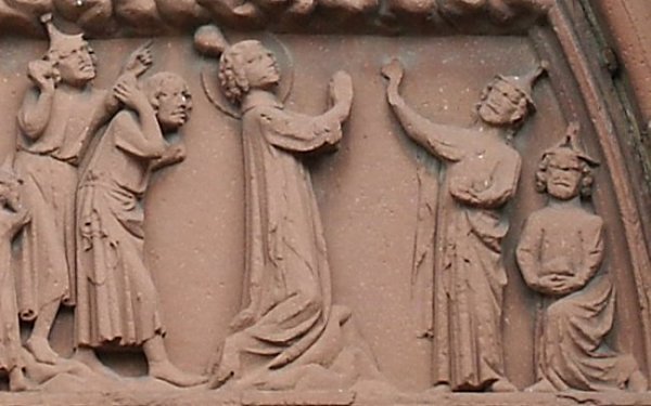 Detail des Sandsteinreliefs