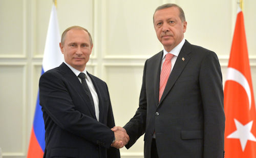Handschlag von Putin und Erdoğan